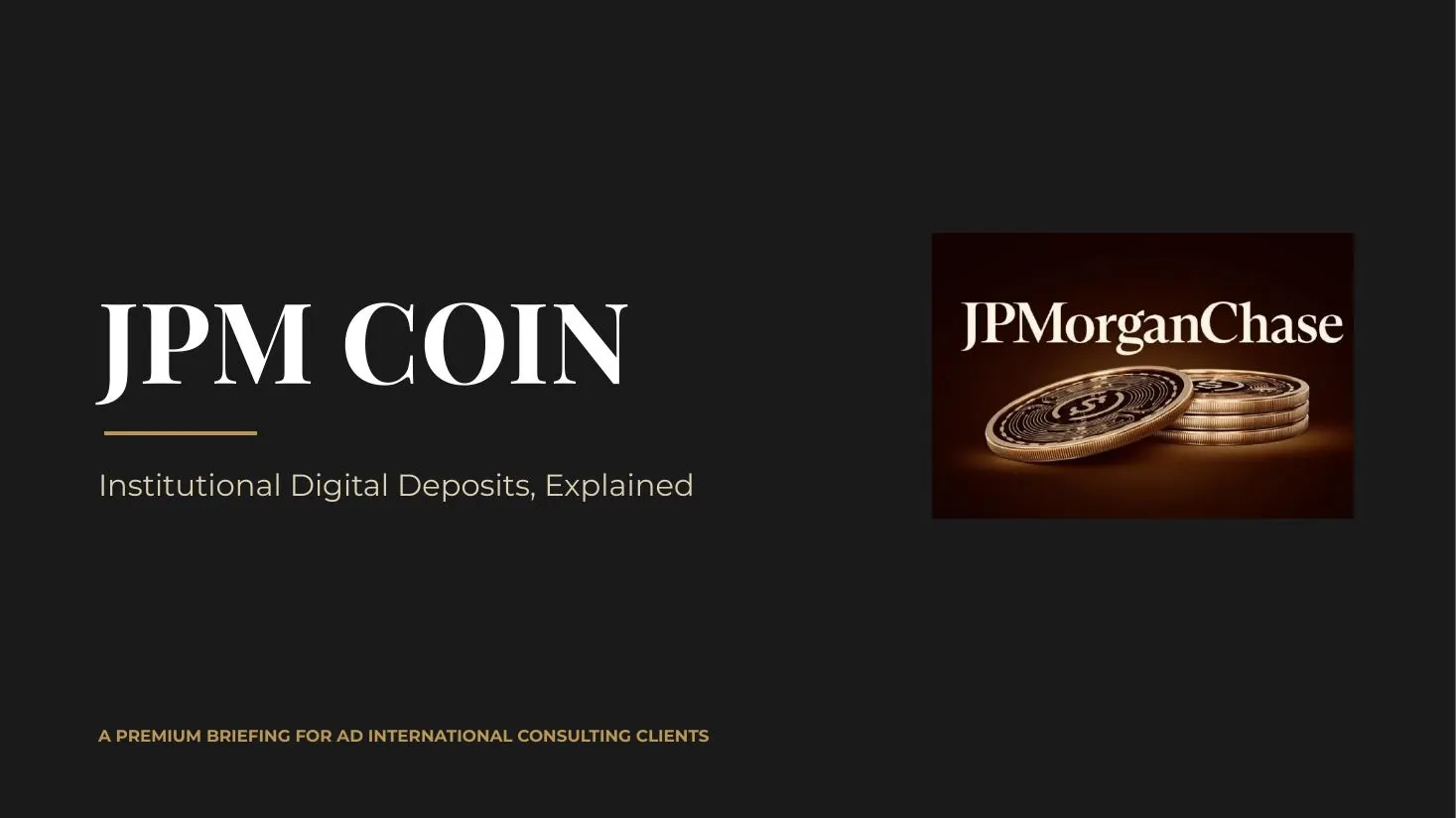 Cover of the JPM Coin briefing